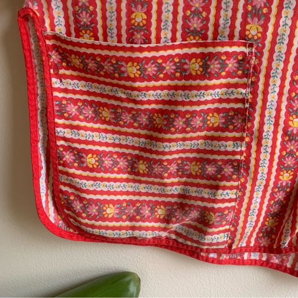 60s/70s Zippered Floral Apron Top - Picture 8 of 12